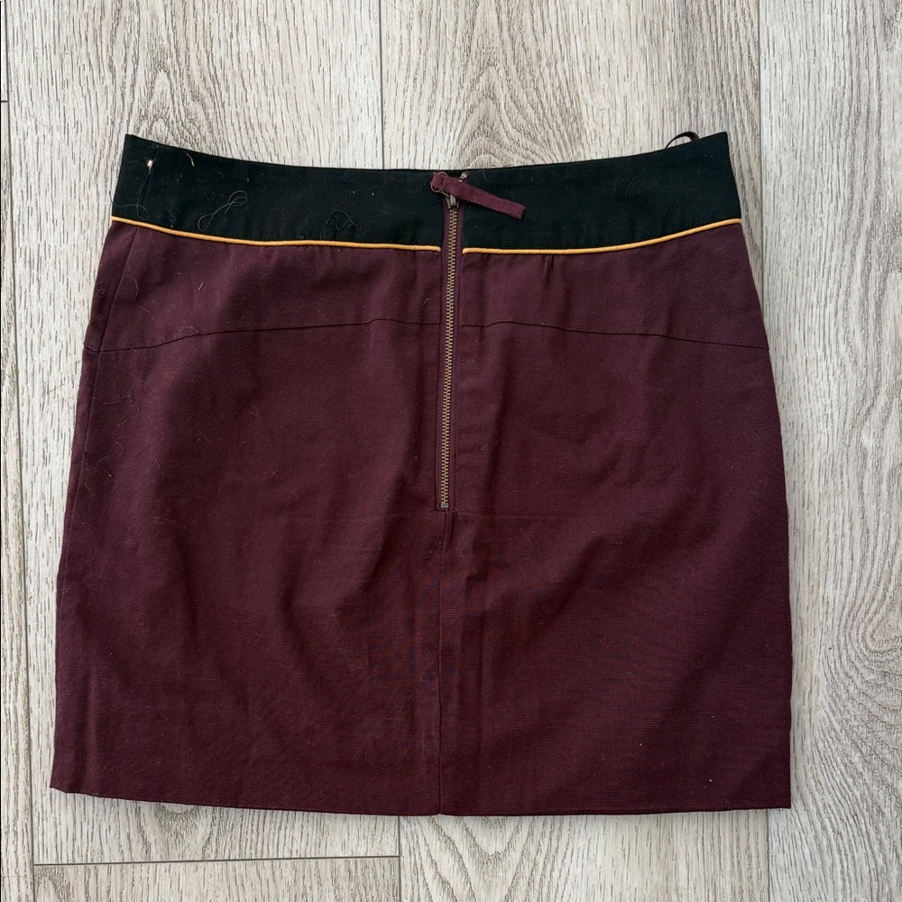 Floreat Burgundy and Black Embroidered Mini Skirt - Picture 3 of 4
